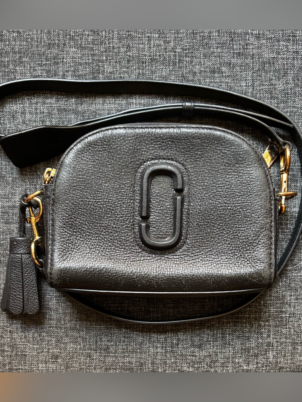 Marc Jacobs Black Pebbled Leather Crossbody Bag